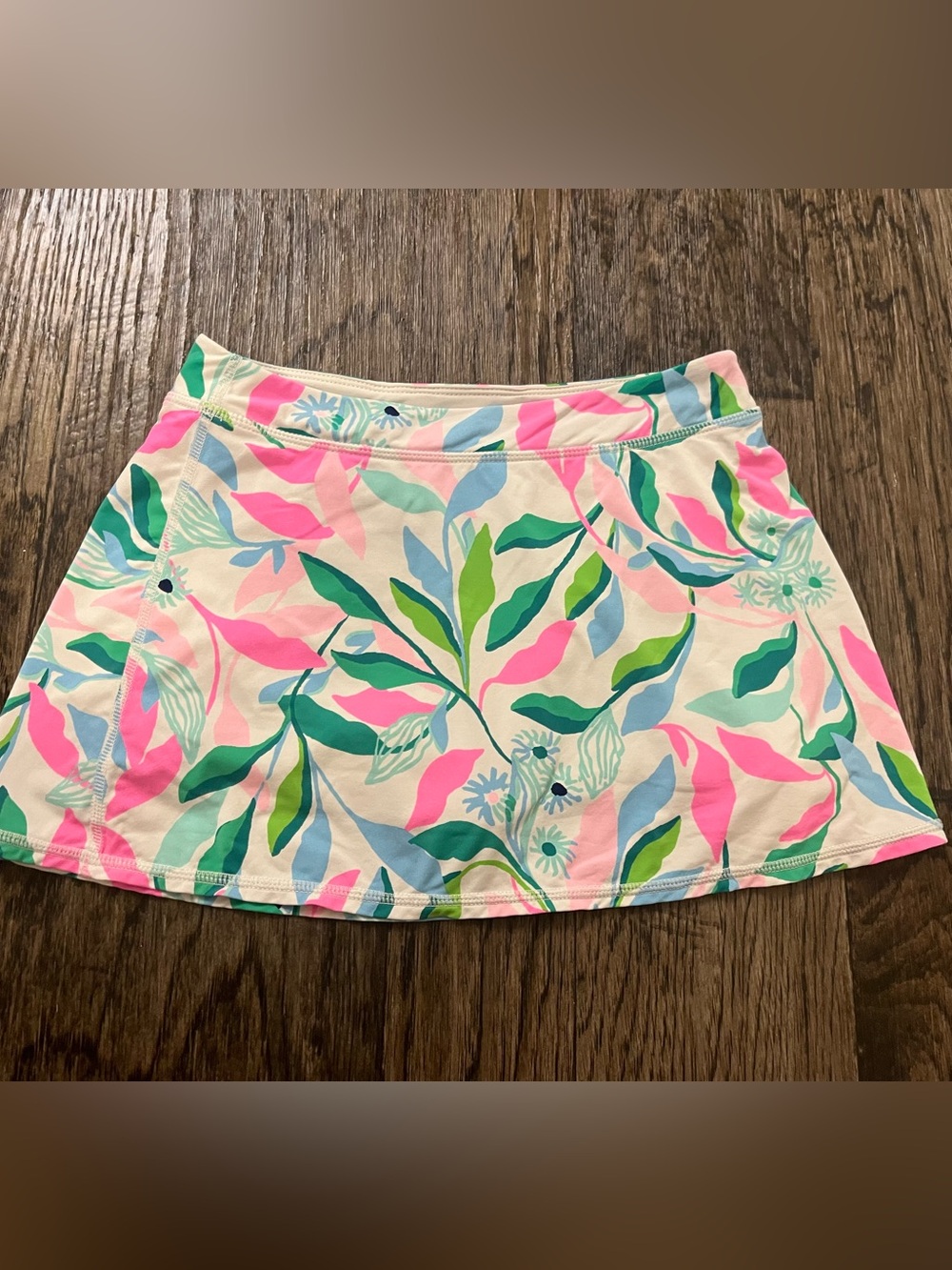 Lilly Pulitzer Pastel Floral A-Line Skirt in Pink, Green & Blue